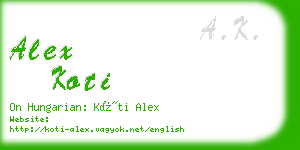 alex koti business card